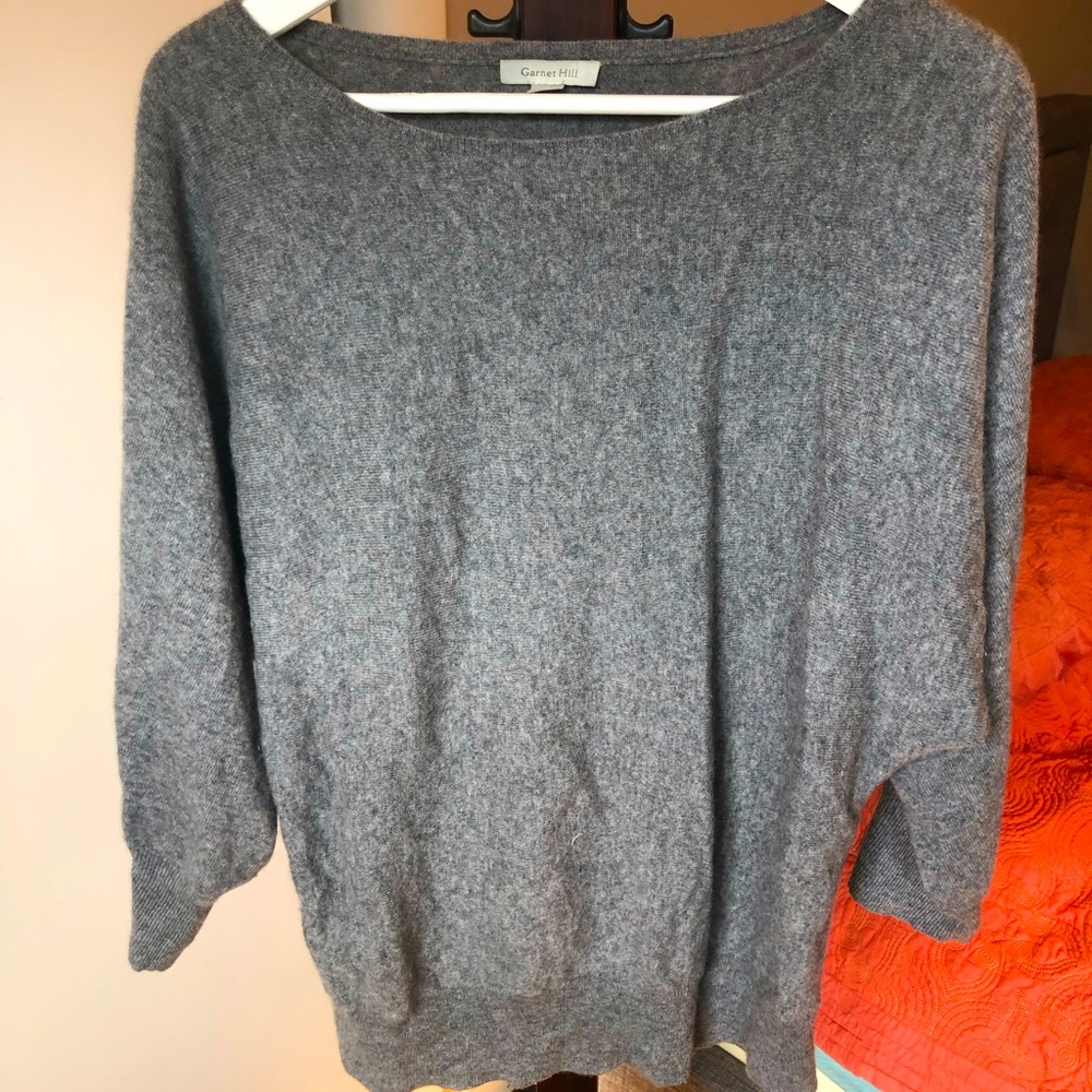 Garnet Hill dolman sleeve 100% cashmere sweater